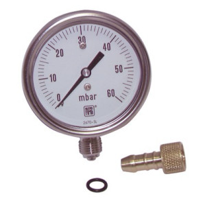 Manomètre acier à capsule Ø 63mm, 0/60mb- DIFF - 100250