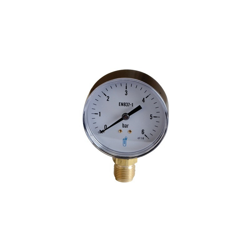 Manomètre acier, sec non remplissable Ø 80mm, 0/6bar- DIFF - 109465