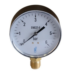 Manomètre acier, sec non remplissable Ø100 0/6B- DIFF - 109467