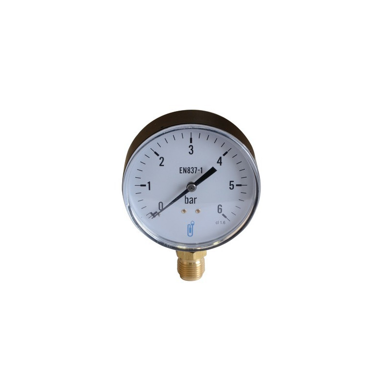Manomètre acier, sec non remplissable Ø100 0/6B- DIFF - 109467