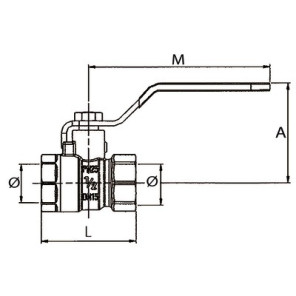 Vanne BS poignée plate FF3/8"- DIFF - 110016