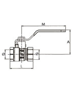Vanne BS poignée plate FF1/2"- DIFF - 110017