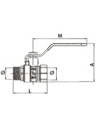 Vanne BS poignée plate 1/4"- DIFF - 110027