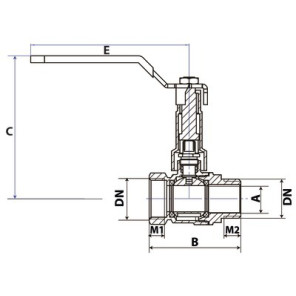 Vanne MF poignée rallongée PN40 1/2"- DIMPEXP - 1356-12