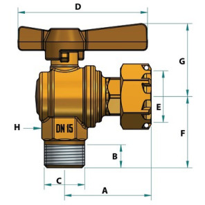 Robinet arrêt compteur équerre MF- DIFF - 110164
