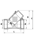 Filtre tamis en Y laiton F1"1/4- DIFF - 110221 Filtre tamis en Y laiton F1"1/4- DIFF - 110221
