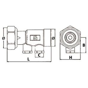 Clapet droit FT1"xM1" avec bouchon plastique long- DIFF - 110300