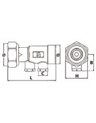 Clapet droit FT1"xM1" avec bouchon plastique long- DIFF - 110300