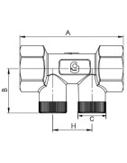 Clapet droit F3/4"xF3/4" avec bouchon plastique G1/4"- DIFF - 110305 Clapet droit F3/4"xF3/4" avec bouchon plastique G1/4"- DIFF - 110305