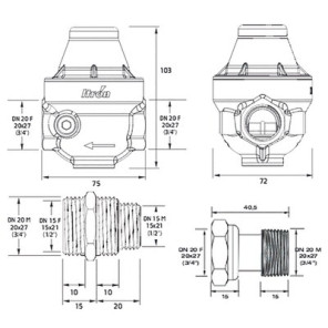 Réducteur ISOBAR multifileté 1/2" à 3/4"- ITRON - ISOPLUSETPCCMG