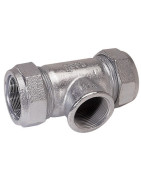 Raccord compression fonte té taraudé T 17.2x17.2xF3/8"- GEBO - 01.150.04.00