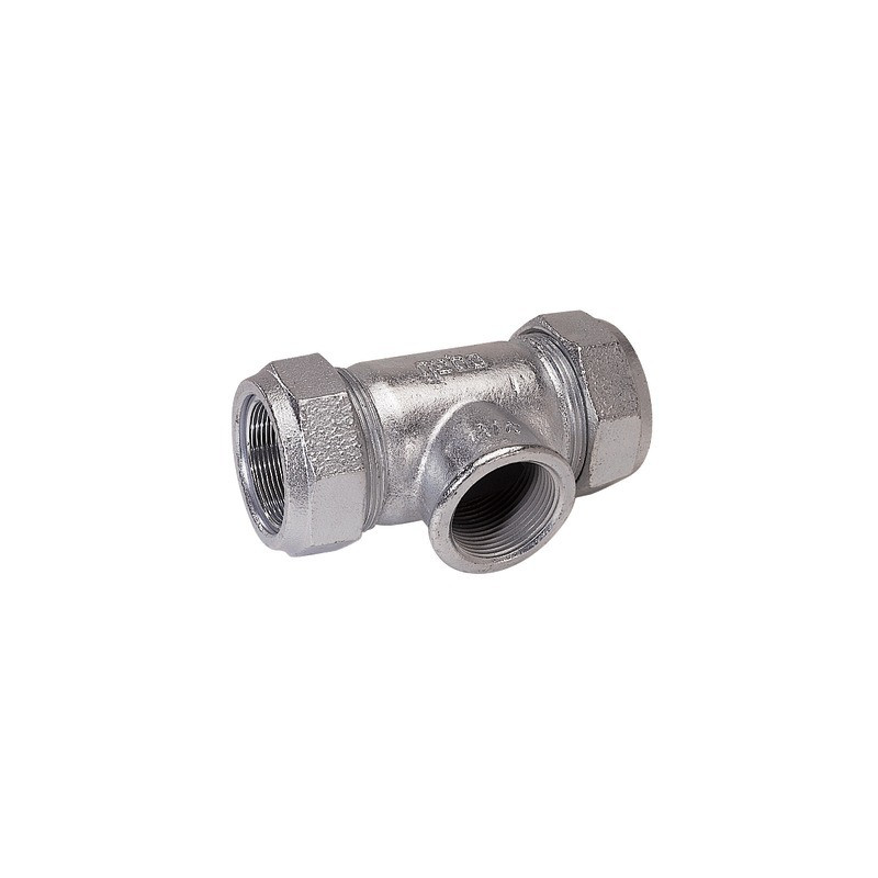 Raccord compression fonte té taraudé T 26.9x26.9xF3/4"- GEBO - 01.150.04.02