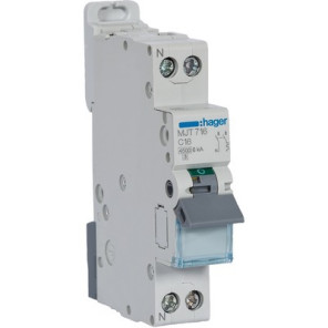 Disjoncteur 1P N 4.5-6kA courbe C-20A- HAGER - MJT720
