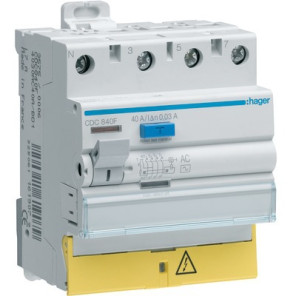 Interrupteur différentiel 3P+N 40A 30mA- HAGER - CDC840F