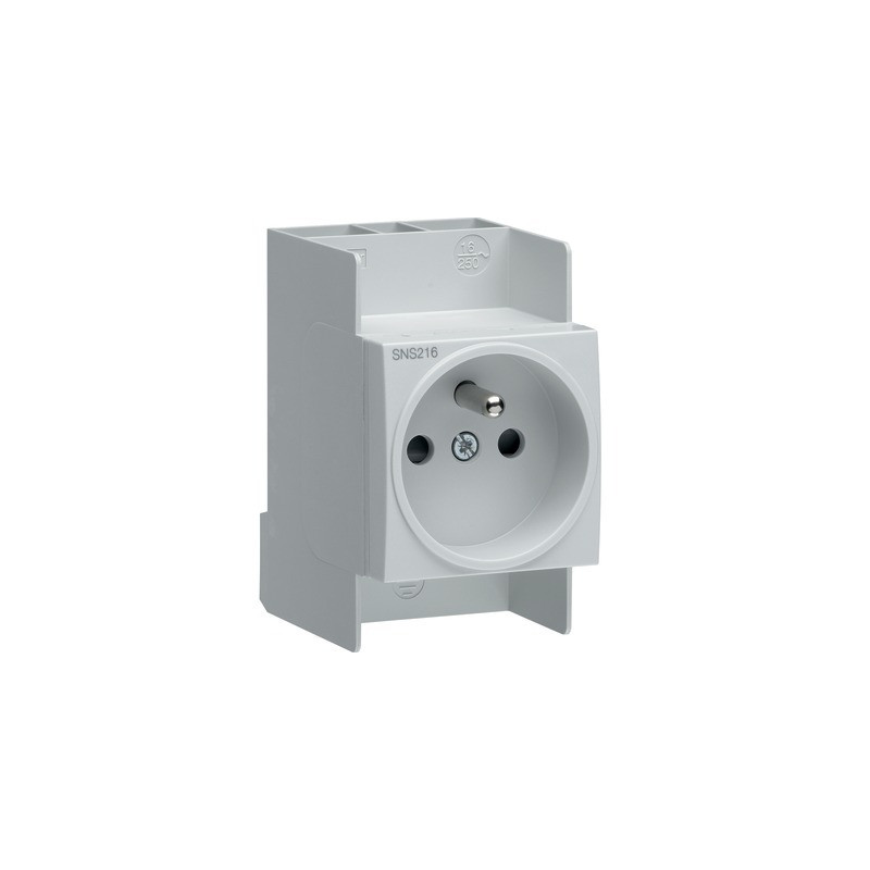 Prise de courant modulaire 16A 2P+T- HAGER - SNS216