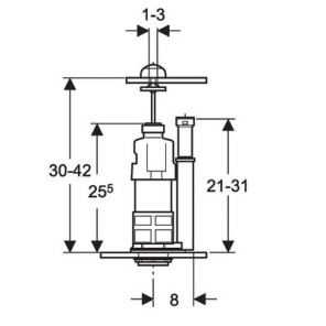 Mécanisme de chasse rinçage interrompable- GEBERIT - 240.155.21.1
