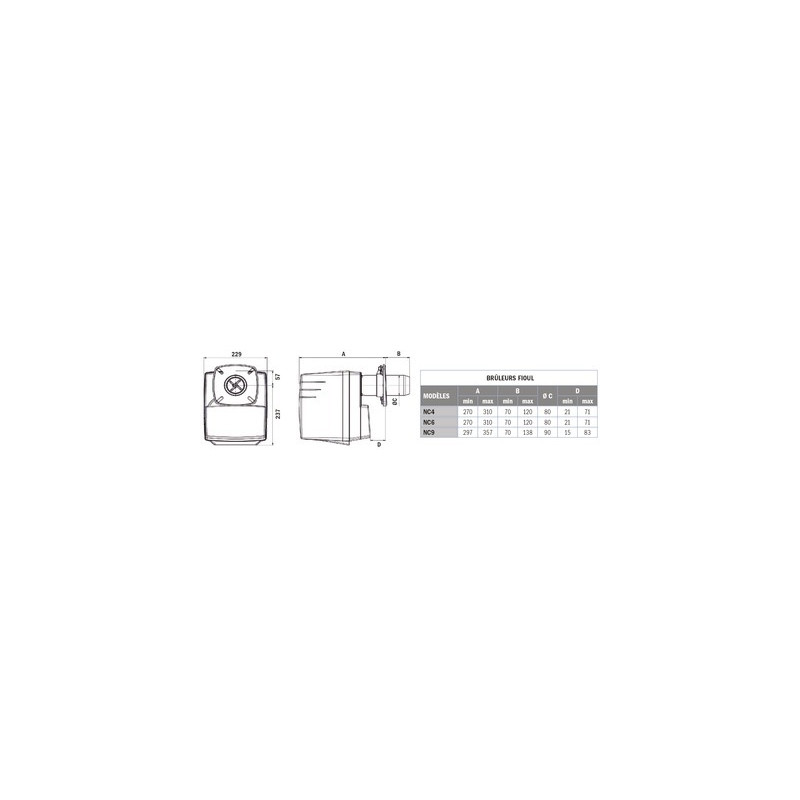 Brûleur fioul NC9 H101A 45 à 95kW- CUENOD - 3832028