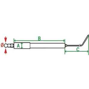 Électrode allumage + sonde ionisation- DIFF pour Cuenod - 170432