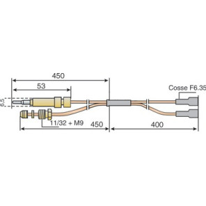 Thermocouple- DIFF pour De Dietrich Chappée - SRN527606
