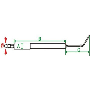 Électrode spécifique UNIJET 2004- DIFF pour Unical - 03608K