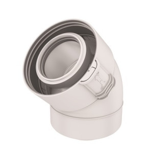 Coude 45° condensation fioul/gaz Ø60/100mm- UBBINK - 229200  - (X2)
