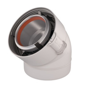 Coude 45° gaz Ø60/100mm- UBBINK - 227201  - (X2)