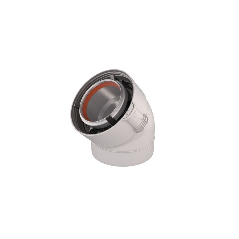 Coude 45° gaz Ø60/100mm- UBBINK - 227201  - (X2)