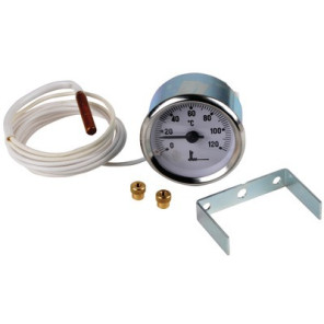 Thermomètre rond Ø 56mm, capillaire 1500mm, 0/120°C- DIFF - 606000