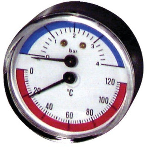 Thermomanomètre axial sec 0 à 120°C - 0 à 4b- DIFF - 606030