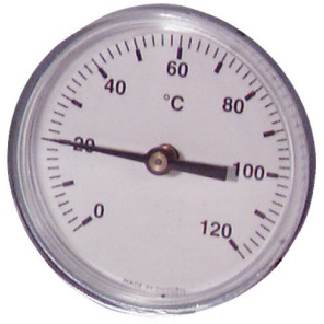Thermomètre rond 0 à 120°C Ø80mm plonge axiale 100mm- DIFF - 606073