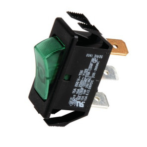 Interrupteur unipolaire noir/lumineux vert- GEMINOX - 87168121620