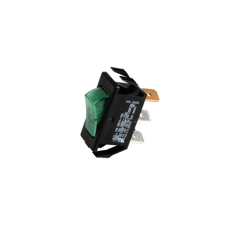 Interrupteur unipolaire noir/lumineux vert- GEMINOX - 87168121620