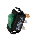 Interrupteur unipolaire noir/lumineux vert- GEMINOX - 87168121620