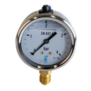 Manomètre inox, glycérine Ø 63mm, 0/4bar- DIFF - 901401