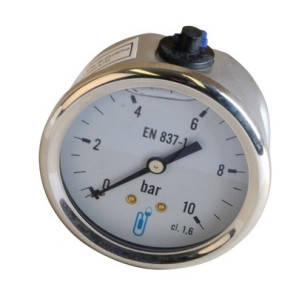 Manomètre inox, glycérine Ø 63mm, 0/10ba- DIFF - 901405