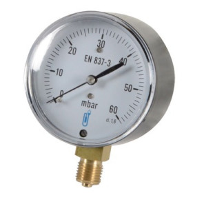 Manomètre acier à capsule Ø 63mm, 0/60mb- DIFF - 901470