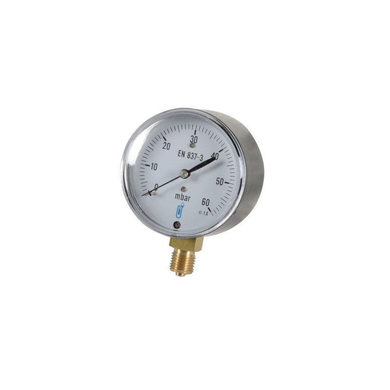 Manomètre acier à capsule Ø 63mm, 0/60mb- DIFF - 901470