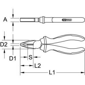 Pince universelle à poignées bi-composants, L. 165 mm- KS TOOLS - 115.1020