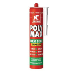 Mastic d'étanchéité POLY MAX® FIX&SEAL EXPRESS Blanc 435G- GRIFFON - 6150450