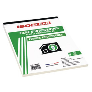 Carnet de 25 fiches d'intervention Froid- DIFF - 904385