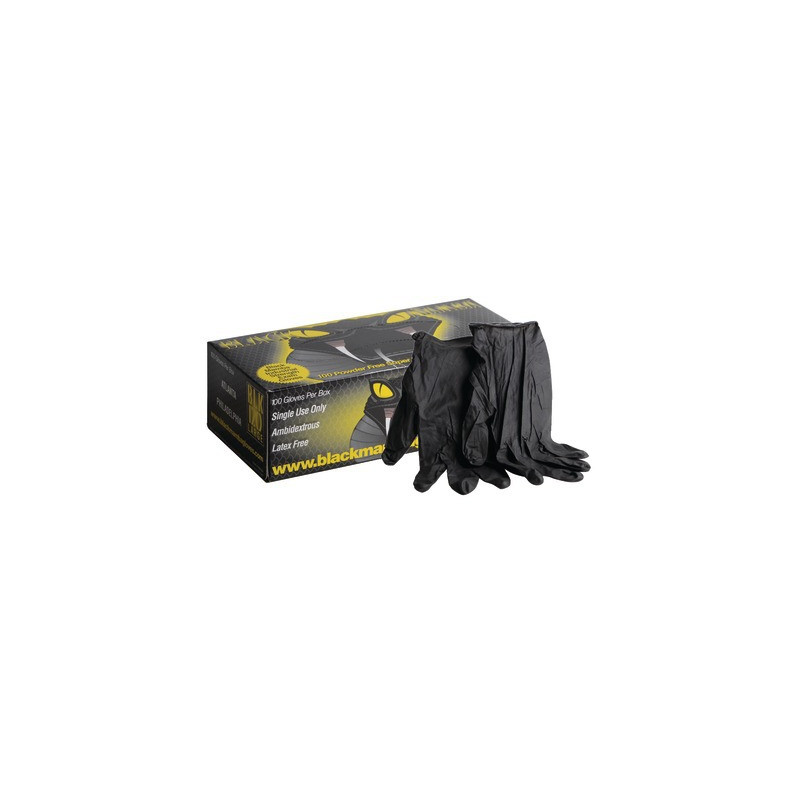 Gants nitriles jetables noirs L T8/9- BLACK MAMBA - BLACKMAMBALT8/9  - (X100)