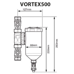 Filtre magnétique VORTEX300 M3/4"- SENTINEL - V300-GRP3\4M-EXP