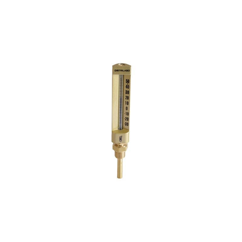 Thermomètre industriel droit, plongeur 63mm, 0/120°C- DIFF - 906714