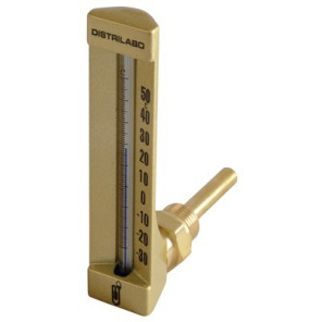 Thermomètre industriel équerre, plongeur 100mm, 0/120°C- DIFF - 906744