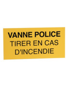 Étiquette rigide vanne police tirer en cas d'incendie- DIFF - 907037
