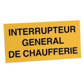 Étiquette rigide interrupteur général de chaufferie- DIFF - 907050
