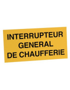 Étiquette rigide interrupteur général de chaufferie- DIFF - 907050
