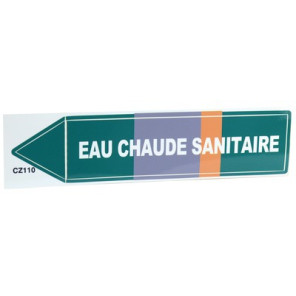 Étiquette souple adhésive eau chaude sanitaire- DIFF - 907071  - (X10)