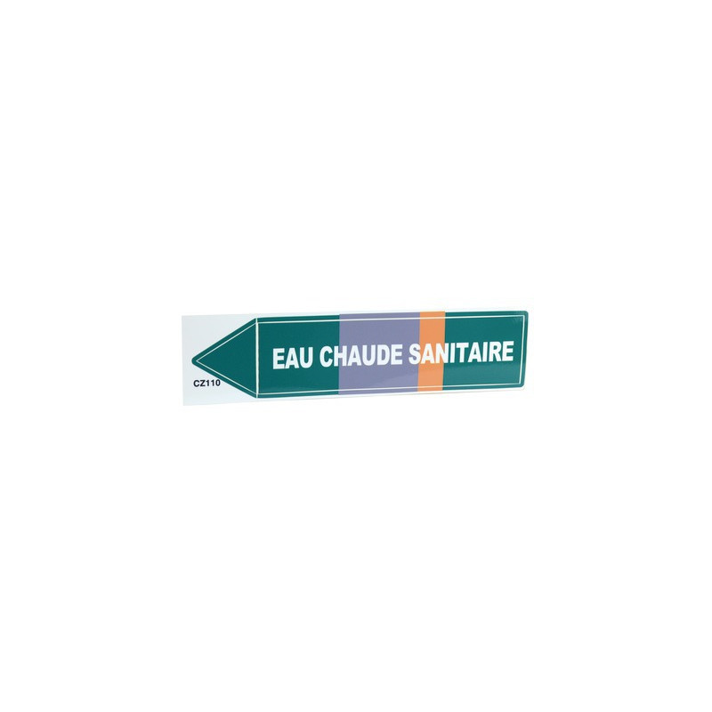 Étiquette souple adhésive eau chaude sanitaire- DIFF - 907071  - (X10)