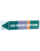 Étiquette souple adhésive eau chaude sanitaire- DIFF - 907071  - (X10)